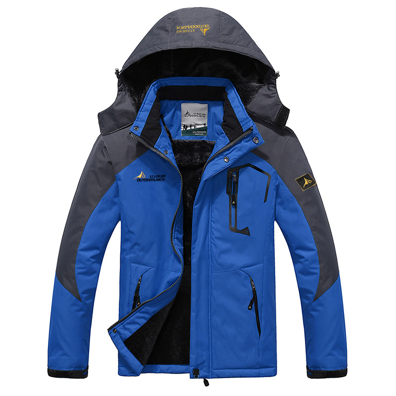 Picture of 2025 Amazon Wish Jacket Men's Outdoor Cycling Hooded Large Size Fleece-Lined Thickeneded Couple Windproof Warm Cotton