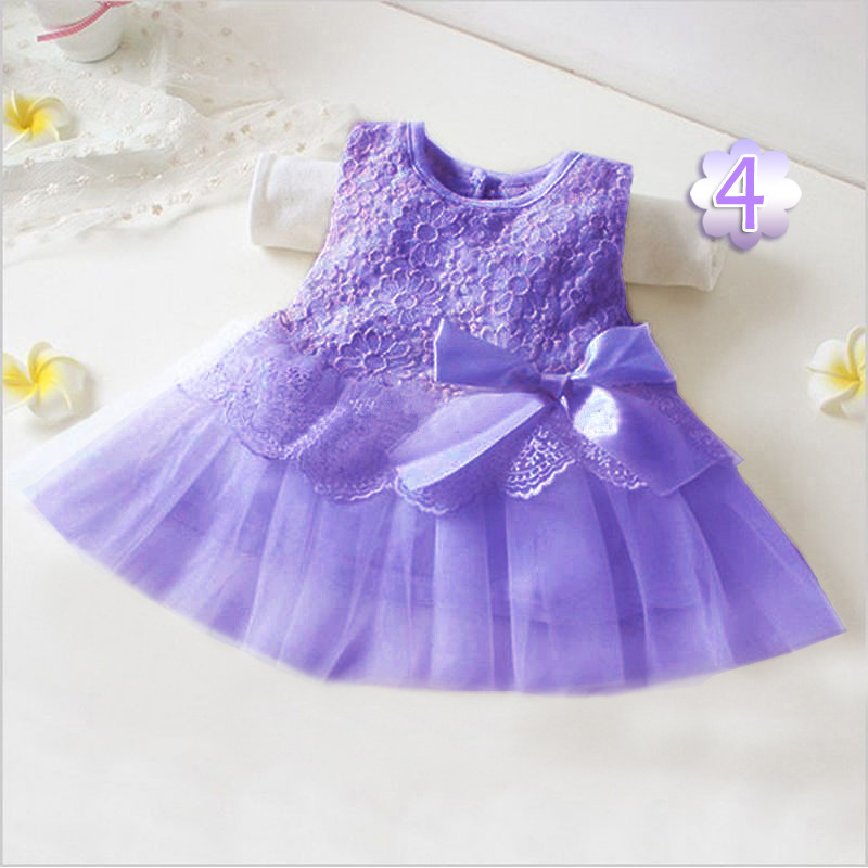 Picture of Summer New Girls Baby Baby Princess Mesh Sleeveless Bow Small Size Dress Multi-color Available