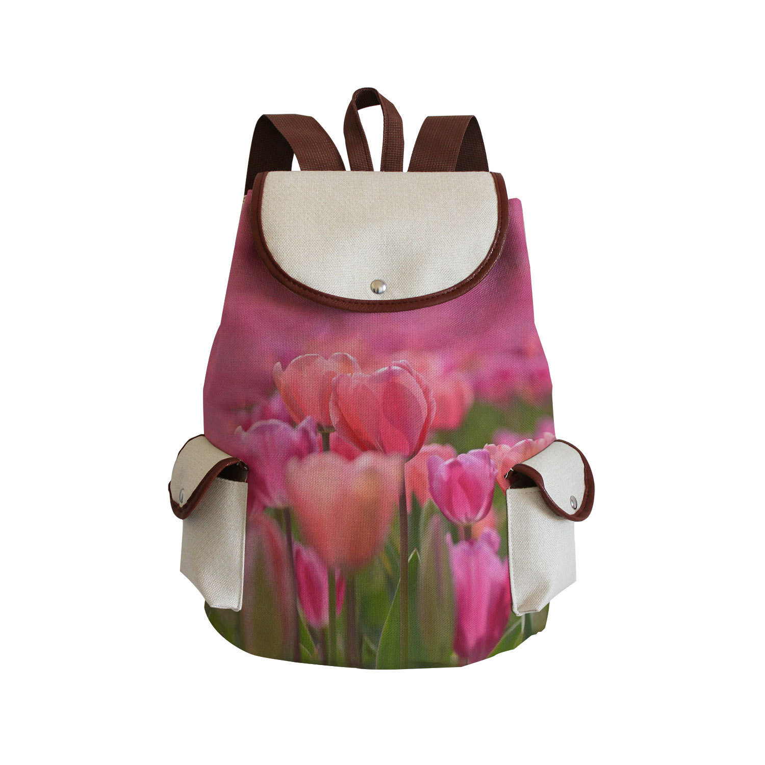 Factory direct plant flower printing bag large capacity campus students can print logo all-match classic backpack