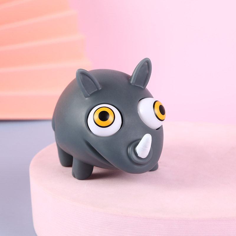Picture of Cross-border cartoon factory direct decompression animal squeeze doll decompression pinch music stare eye vent toy