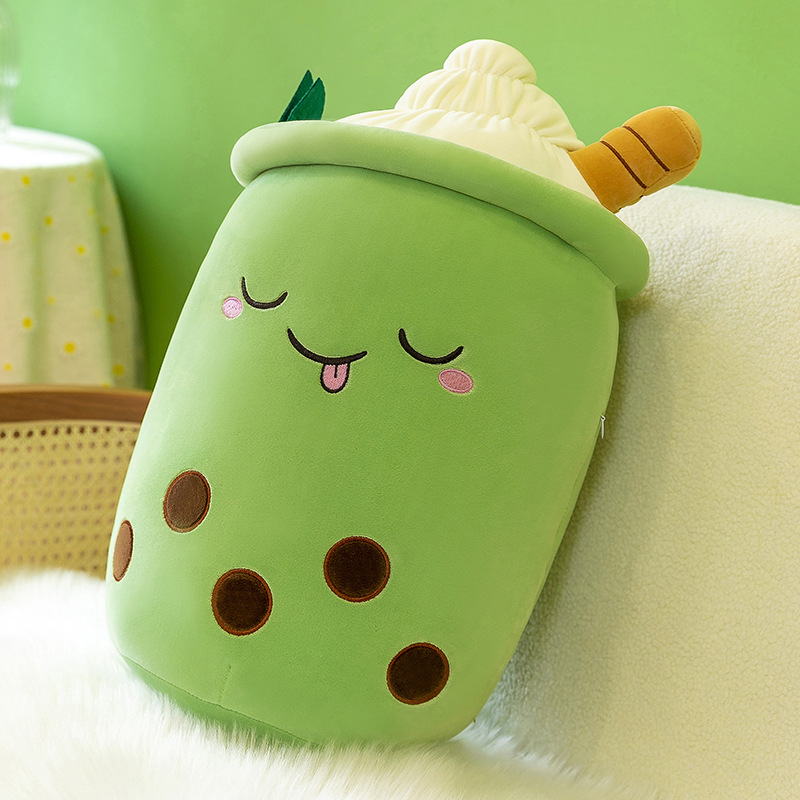 Picture of Simulation fruit milk tea cup pillow plush toy large bubble tea Doll Doll Gift cross-border foreign trade