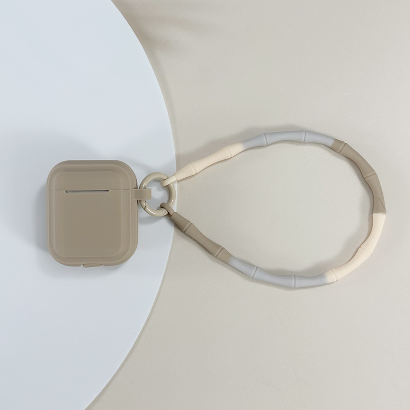 Picture of Simple Pure Color Belt Pendant Suitable for Airpods4 Protective Case Apple 1/2 Silicone Headphone Case with Lanyard Source