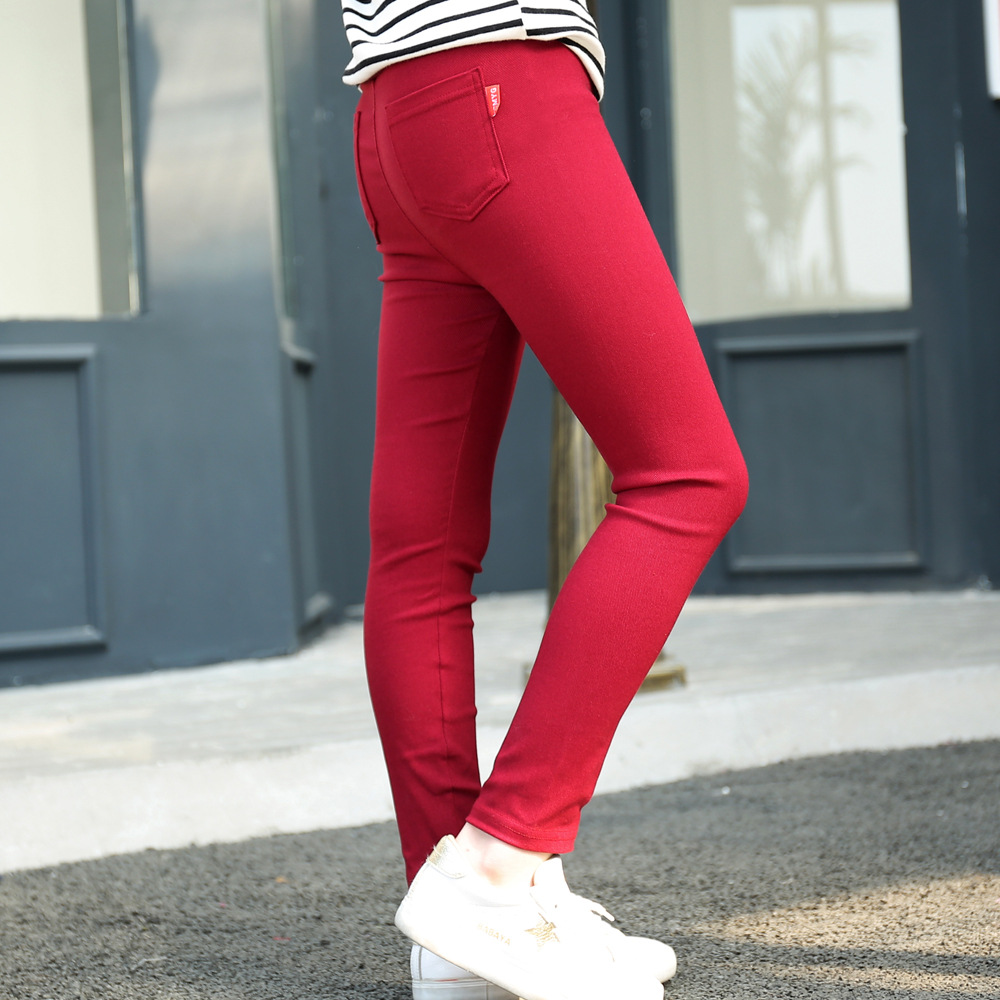 Picture of 2022 children's pants new 3-12 years old girls pencil pants spring and autumn pressure standard elastic leggings pants outside wear pants wholesale