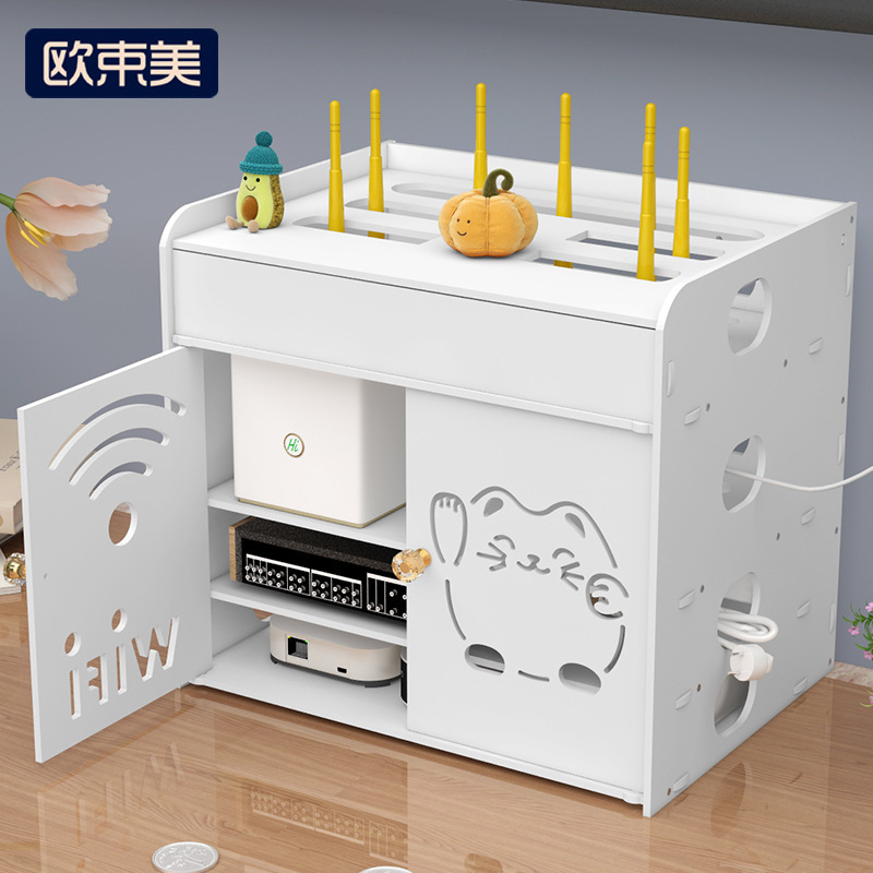 Router Wire Storage Box Optical Cat Wall-mounted Wall Punch-free Desktop Wireless WiFi Set-top Box Storage Rack