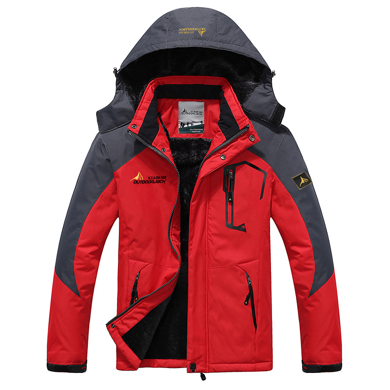 Picture of 2025 Amazon Wish Jacket Men's Outdoor Cycling Hooded Large Size Fleece-Lined Thickeneded Couple Windproof Warm Cotton