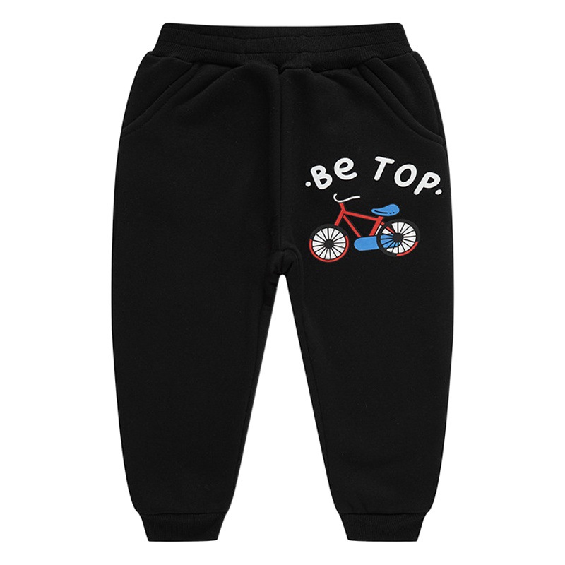 Children's clothing winter boys pants plus velvet new men's baby solid color sports pants children Korean version of wholesale a generation of hair