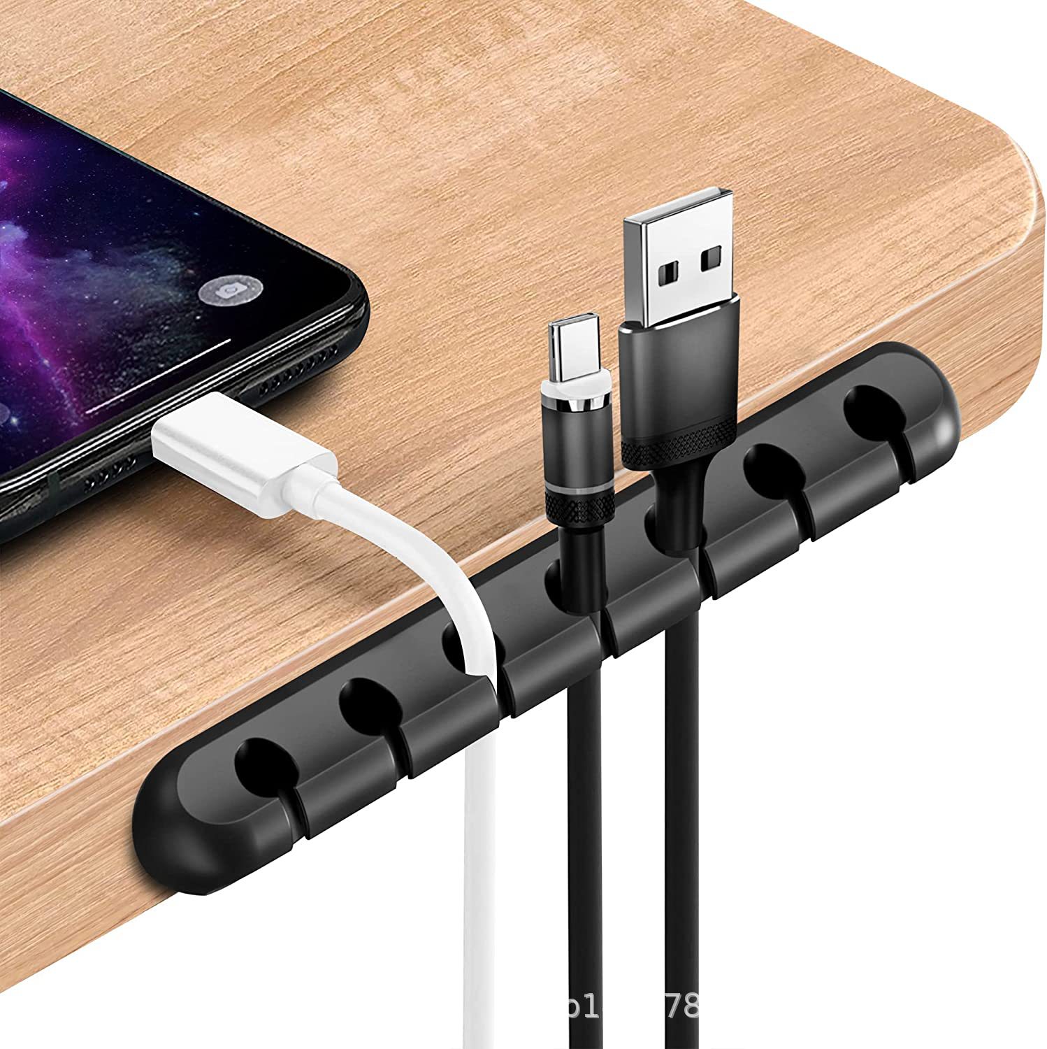 Picture of New desktop charging data cable holder multi-port creative storage wire silicone cable organizer hub