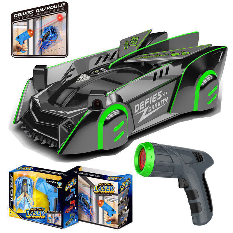 Picture of Children's Light Chasing Wall Climbing Car Remote Control Car Laser Wall Suction Infrared Wall Stunt Programming Racing Boy Toy