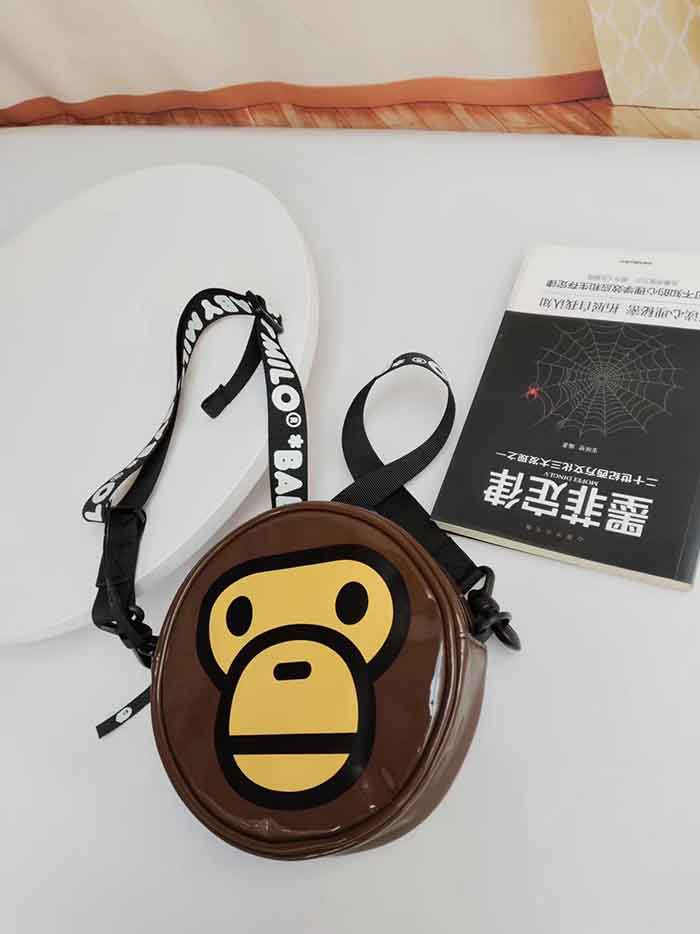Picture of Ba * e Shoulder Bag Children's Cartoon Ape Cute Smiley Men's and Women's Crossbody Bag Coin Purse