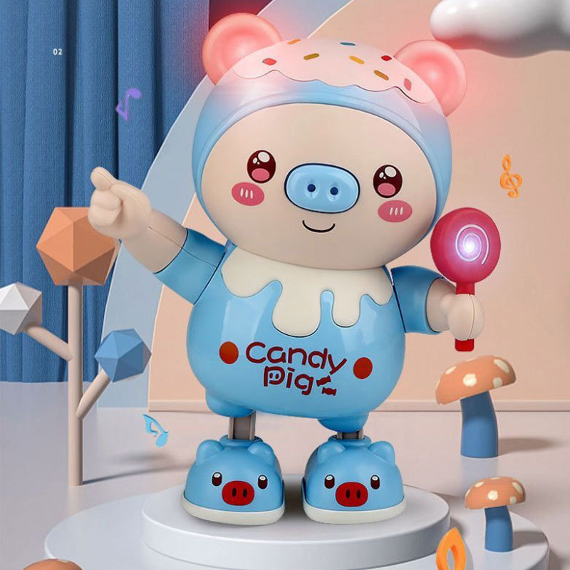 Picture of Electric dancing duckling with sound can move rabbit light walking singing panda dancing robot children's toys