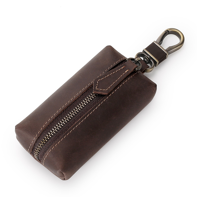 Picture of Large-Capacity Key Bag Retro Crazy Horse Cowhide Universal Car Key Bag Multi-Functional Home Key Leather Case