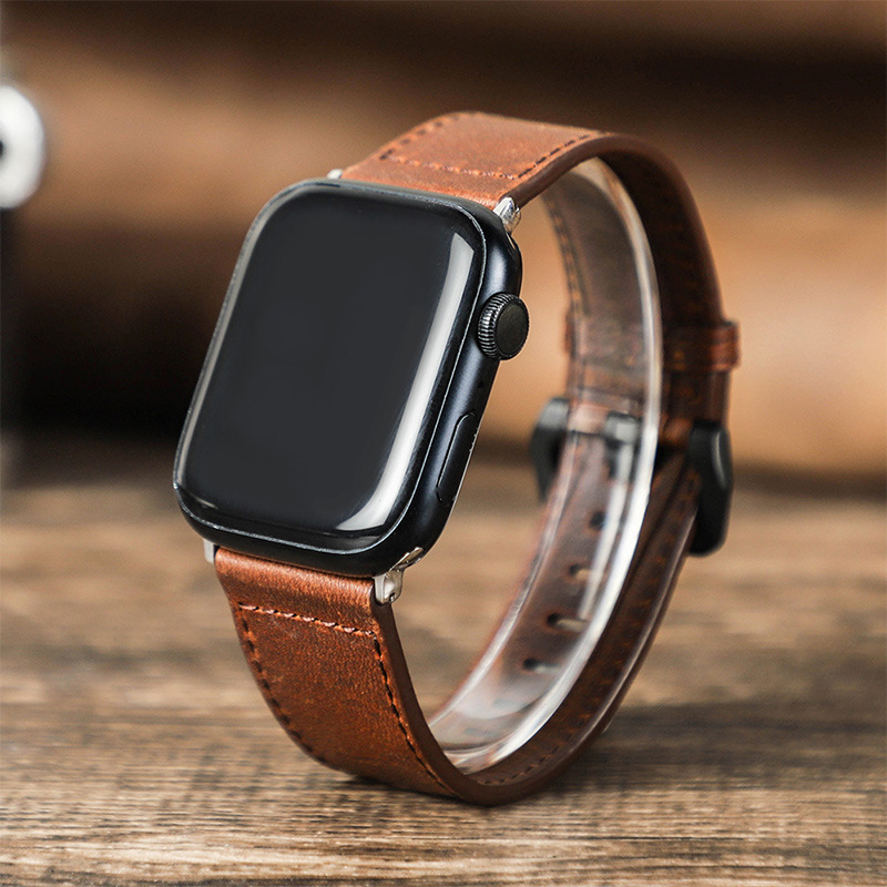 Suitable for applewatch Leather Watch Band Handmade Outdoor Sports Comfortable Apple iwatch Watch Band