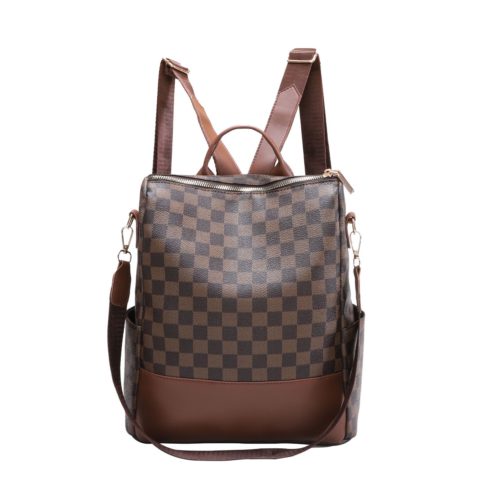 Picture of High-value Plaid Anti-theft Women's Backpack 2023 New Large Capacity Three-use Backpack Women's All-match Lightweight Bag
