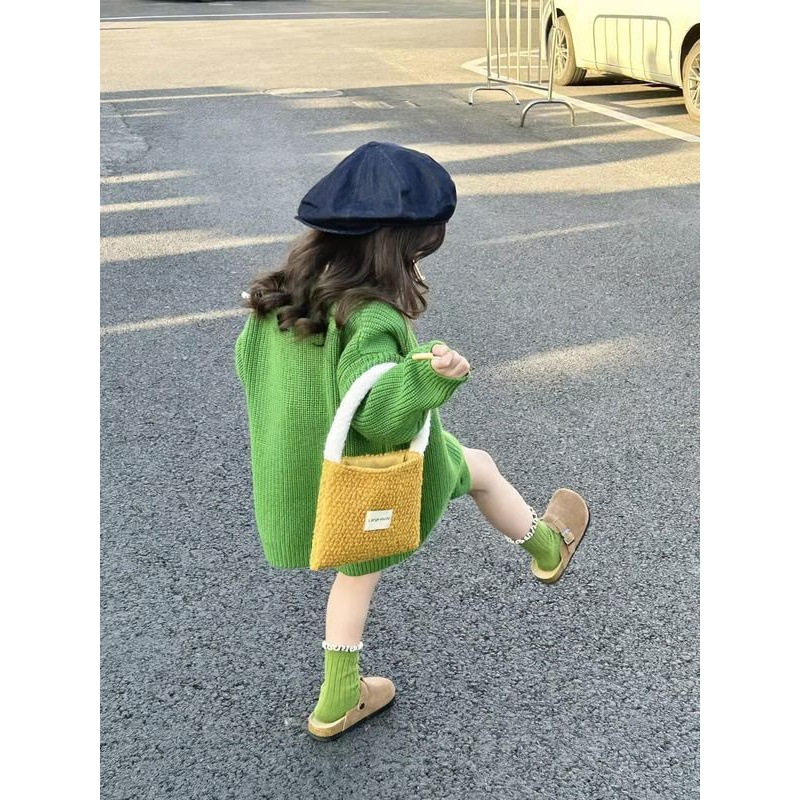 Picture of [Ready Stock] Korean Kidsren's Clothing Spring & Fall Girls' Knitwears Baby Girl's Green Outwear Kidsren's Tops Knitwears