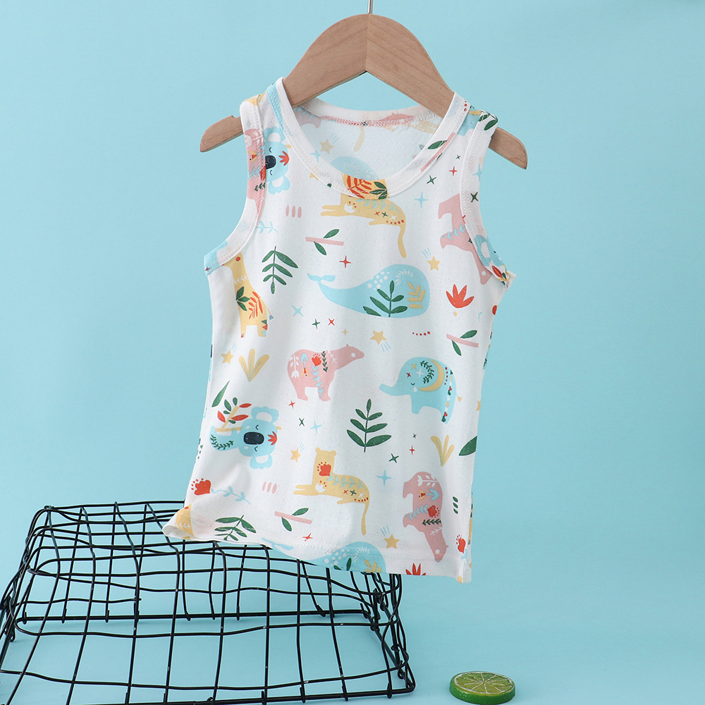 Picture of JX Children's Vest Boys' Slub Cotton Inner Wear Girls' Baby Summer Thin Children's Base Shirt Sling Vest Trendy