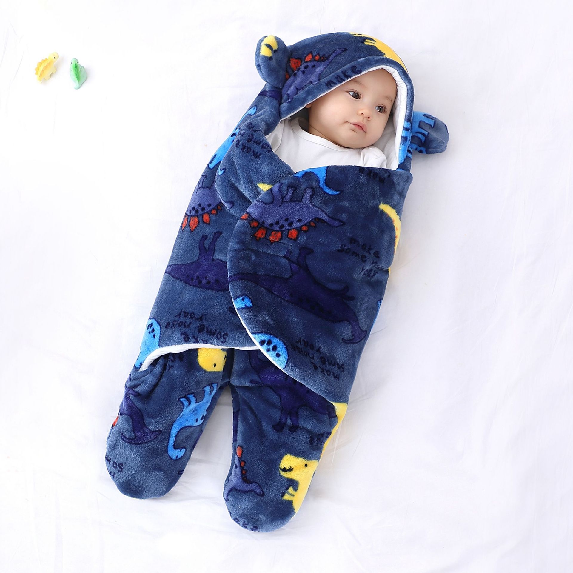 Picture of Baby Cushion Flannel Baby Sleeping Bag Thickened Split Leg Kick-proof Cushion Baby Bag Autumn and Winter Newborn Swaddle Bag