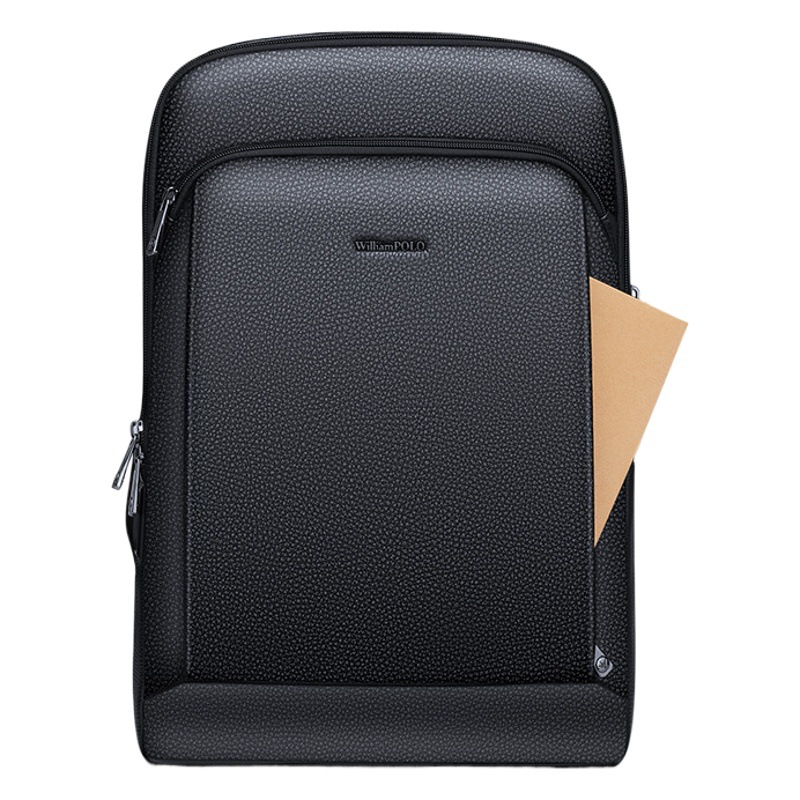 King Paul Backpack Men's Business Backpack Leather Top Layer Cowhide Large Capacity Fashion Travel Bag Computer Bag