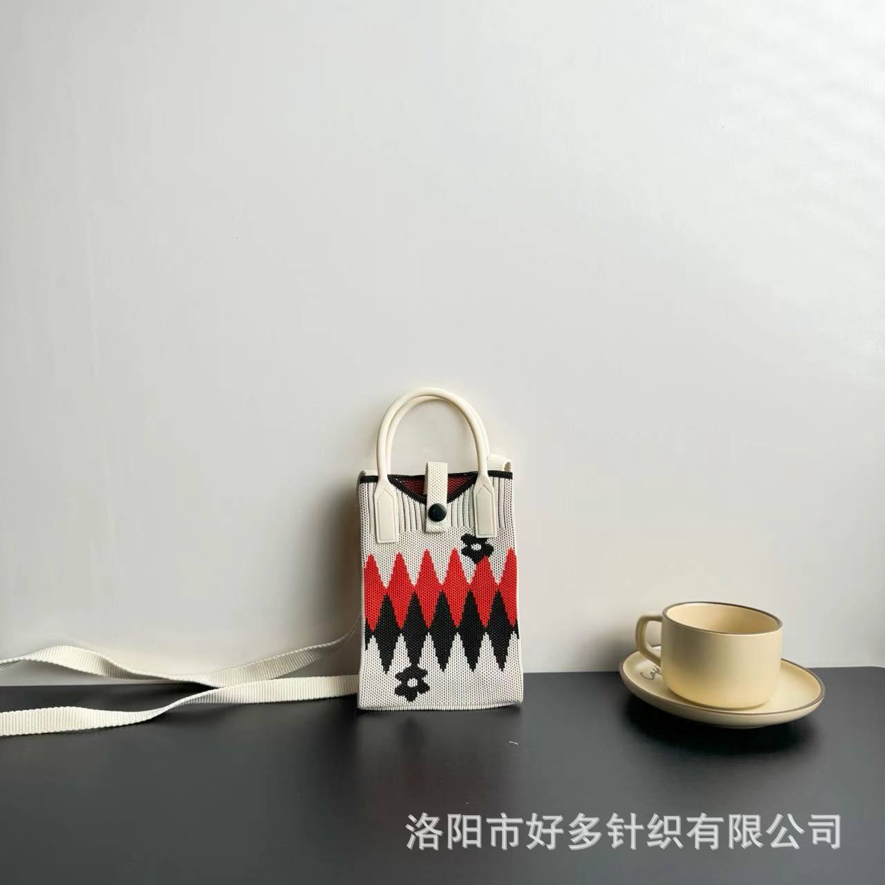 Picture of Advanced Sense Ins Mobile Phone Bag New Cartoon Knitted Bag Dopamine Niche All-match Crossbody Shoulder Bag Handbag