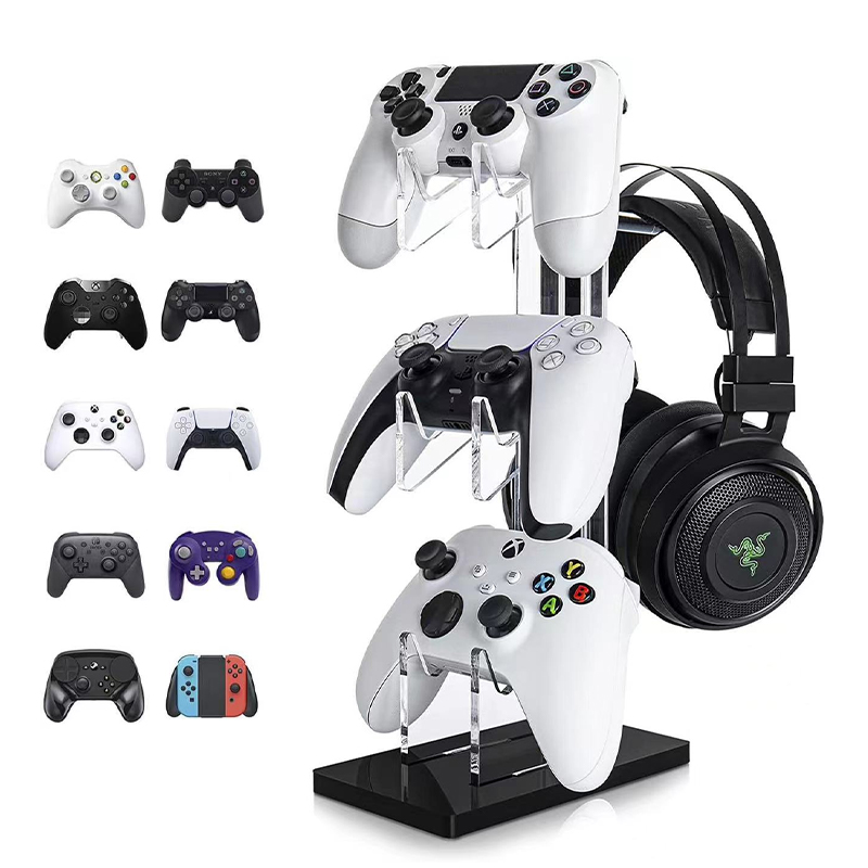 Picture of Acrylic Game Handle Display Stand PS4 Wireless Transparent Desktop Headset Hanger PS5 Universal Handle Bracket