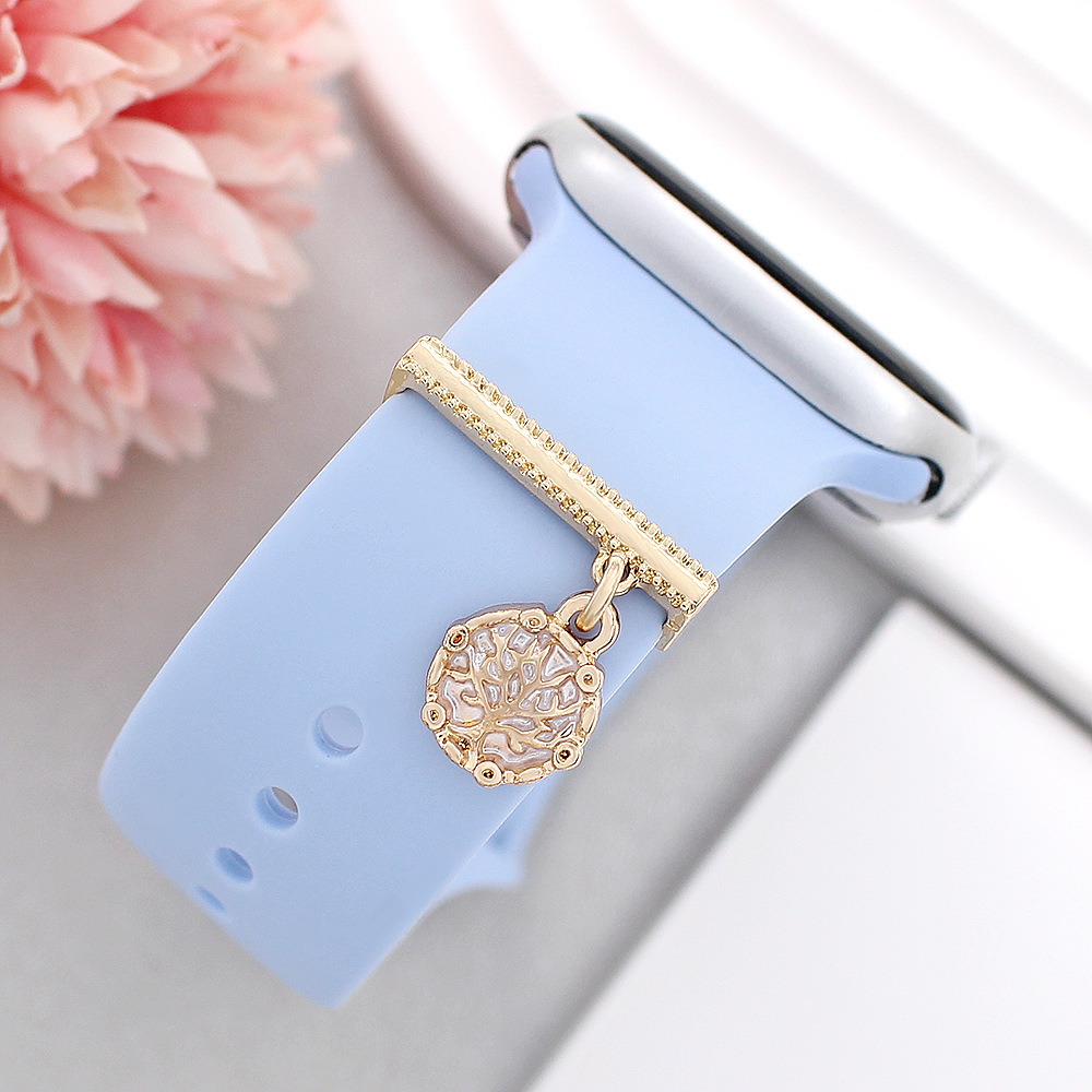 Picture of For Apple Watch Strap Apple Watch Strap Decorative Silicone Strap Drop Oil Life Tree Decorative Ring