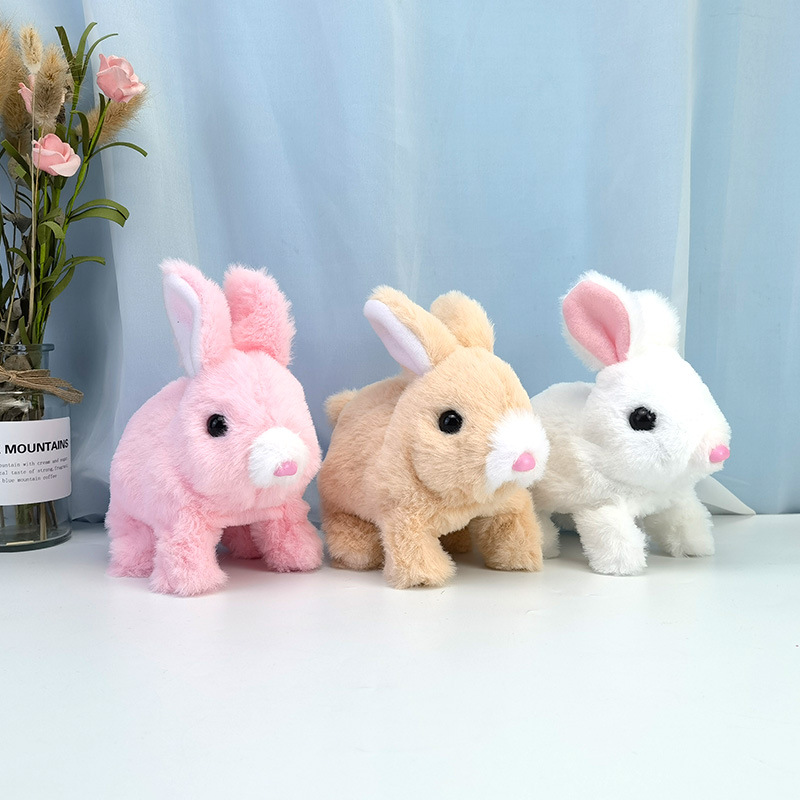Picture of Plush Electric White Rabbit Simulation Pet Can Walk, Call, Move Mouth, Shake Ears Angora Rabbit Pet Toy