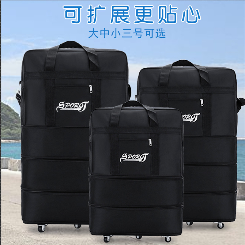 Picture of New Air Checked Bag Oxford Duffle Bag Large Capacity Moving Travel Bag Extended Wheeled Pull Travel Bag