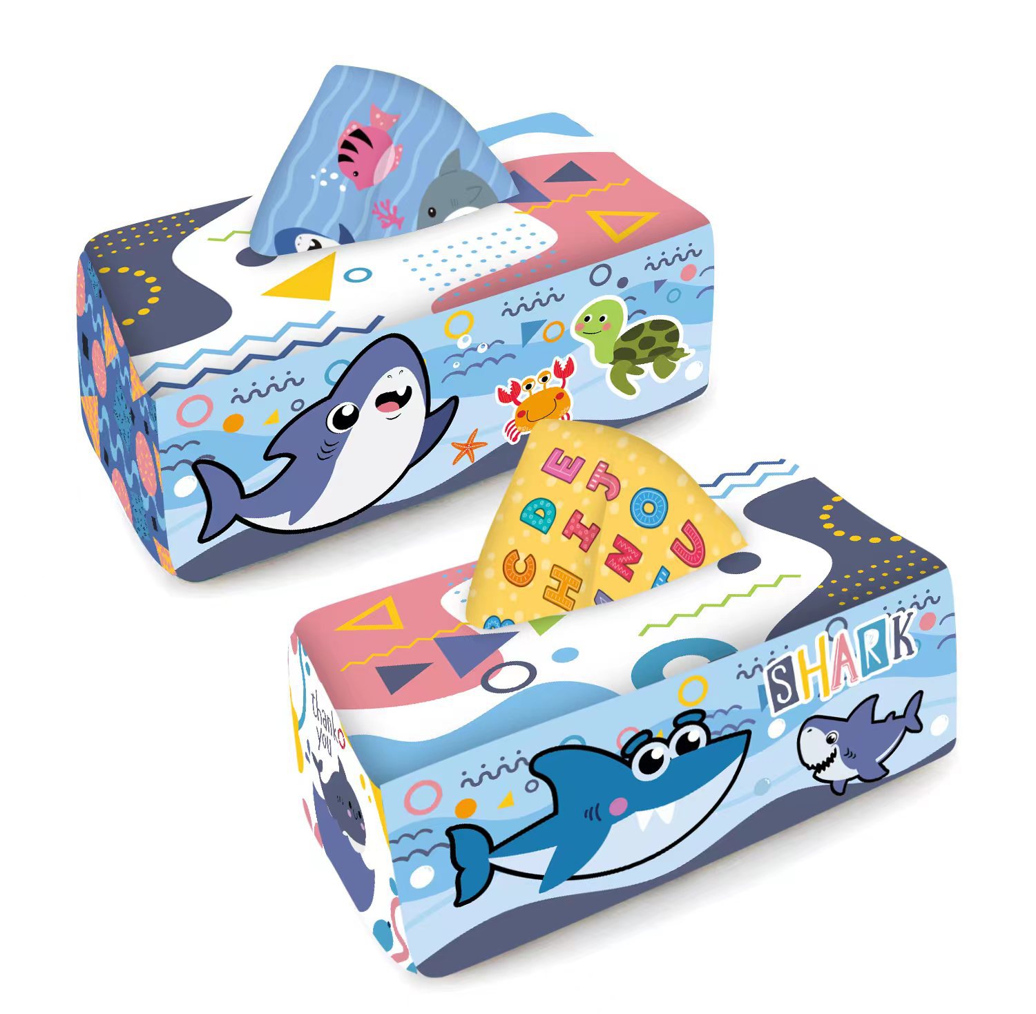 Picture of Baby's tissue box, which can't be torn apart, baby's 0-1 year old tissue toy educational early education cloth towel