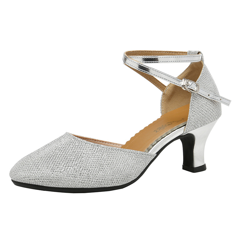 Picture of New dance shoes Latin dance shoes women square dance shoes adult social dance shoes soft bottom dance shoes a generation of hair