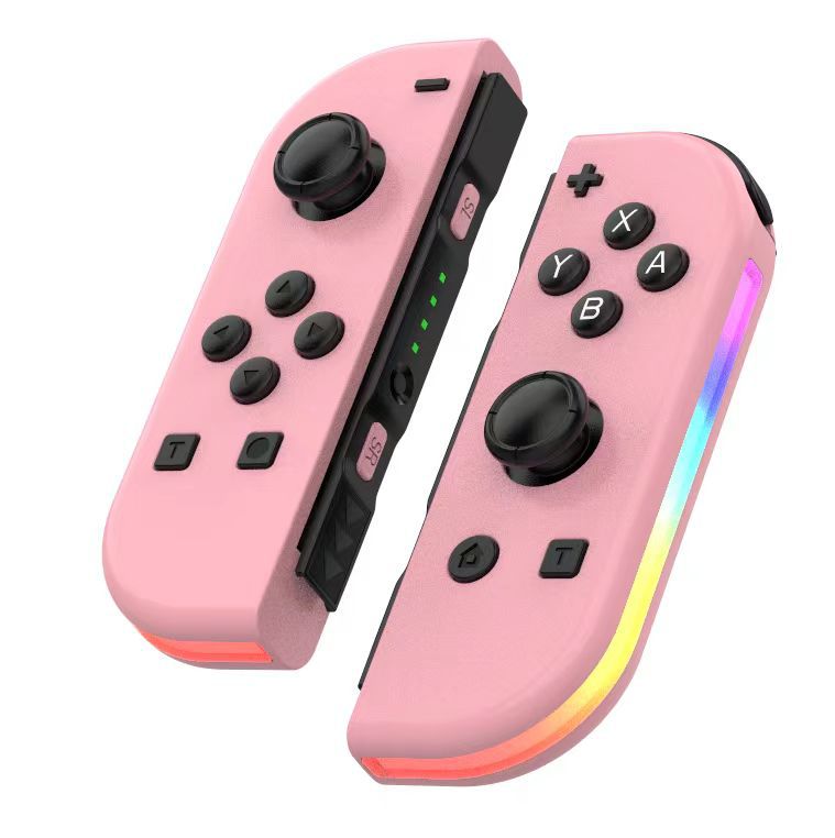 Picture of Switchjoycon left and right gamepad with RGB light wake-up vibration dazzling body sense Bluetooth gamepad