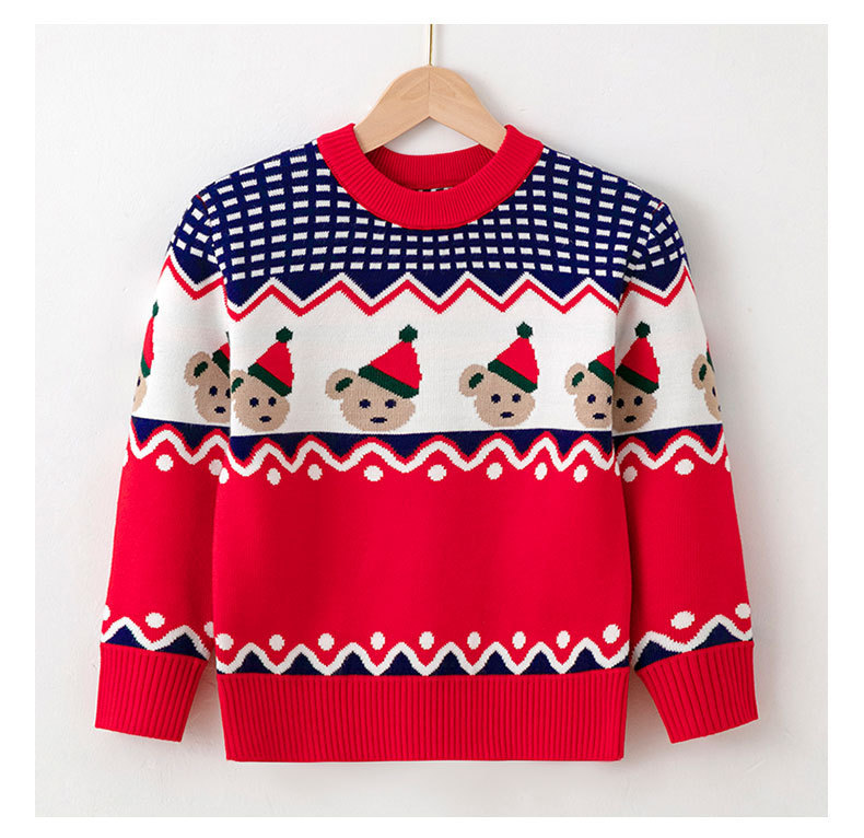 Picture of 2023 Europe and the United States new children's Christmas sweater children's clothing girls boys autumn and winter cartoon pullover sweater