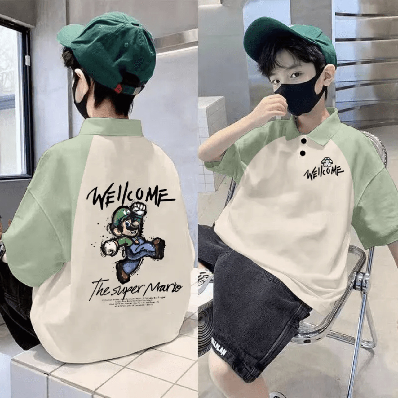 Picture of 2025 Children's Cotton Children's Wear Summer New Polo Shirt Trendy Boys' Western Style Short-sleeved T-shirt Large Children's Lapel