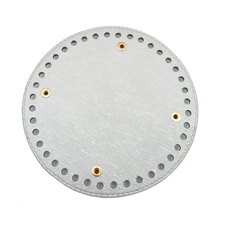 Picture of Bag accessories handmade elegant bag material 14cm round bottom plate diy woven bag quality hardened pu bag pad bottom