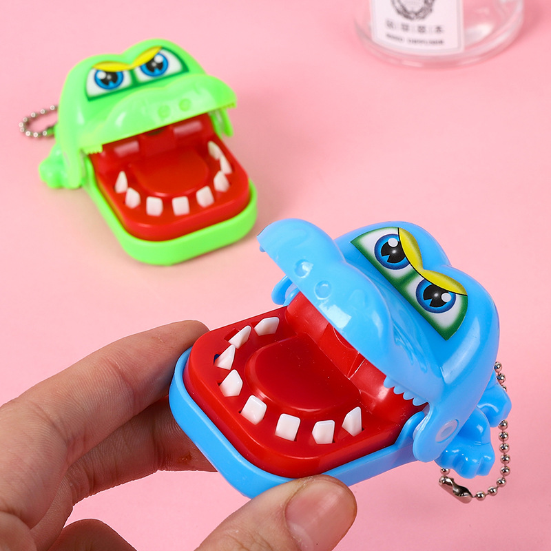 Picture of Hot sale children bite hand crocodile mini crocodile bite finger party game props keychain trick prank each other