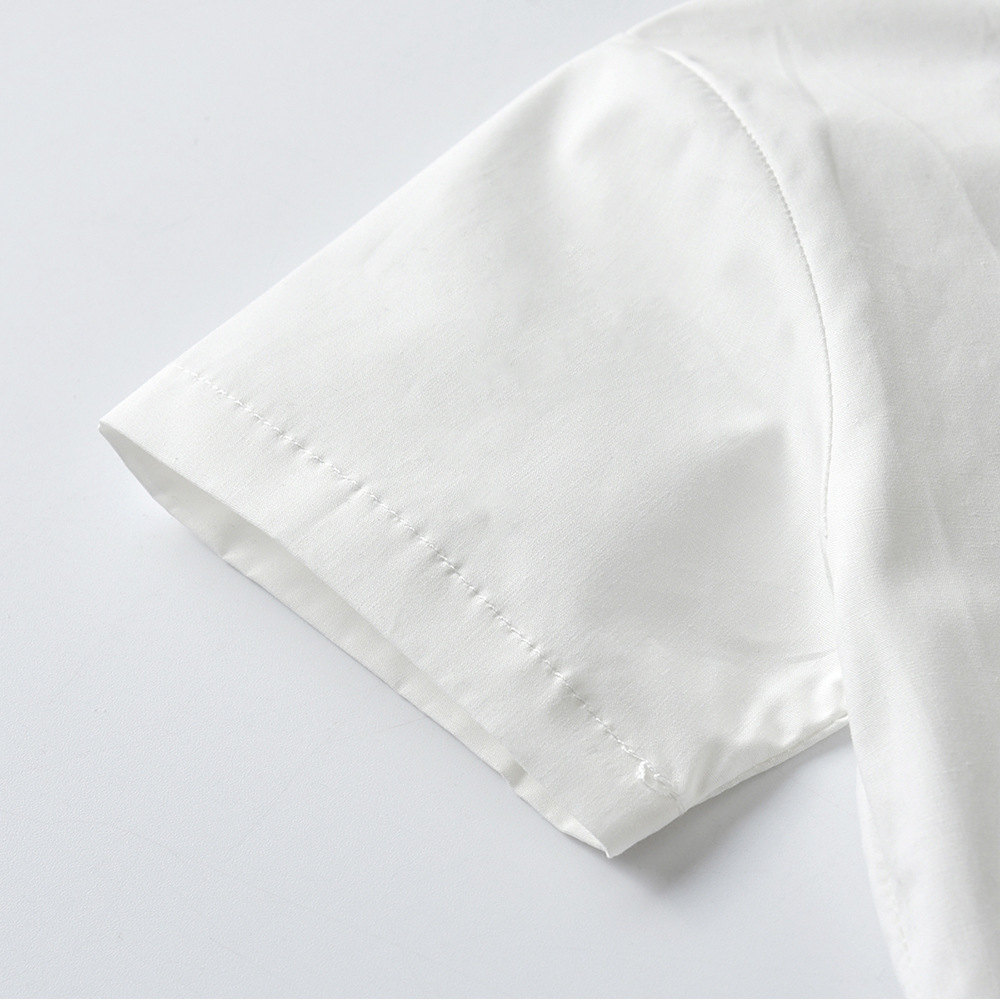 Picture of Foreign trade boys summer new single shirt wholesale European and American baby children gentleman white short sleeve school uniform performance