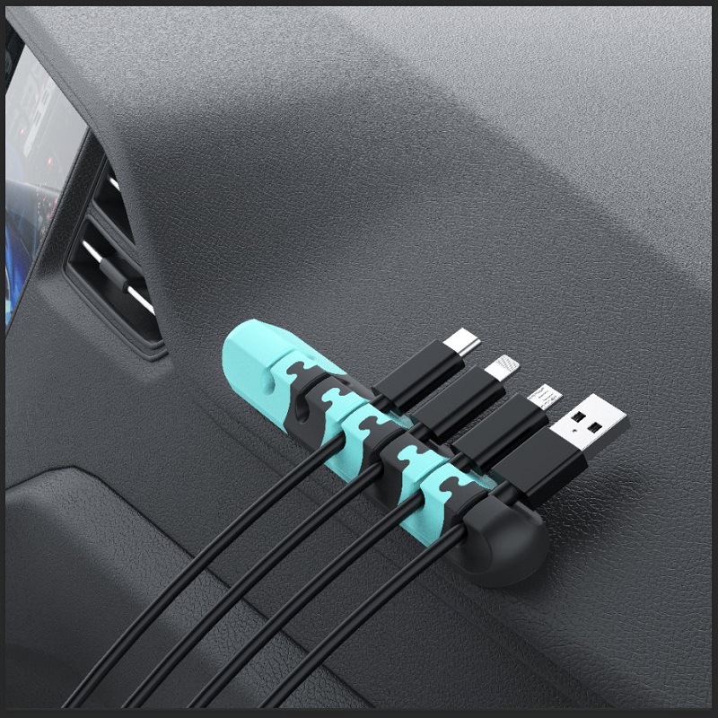 Picture of Simple data cable fixing organizer car desktop organizer mouse clip silicone cable