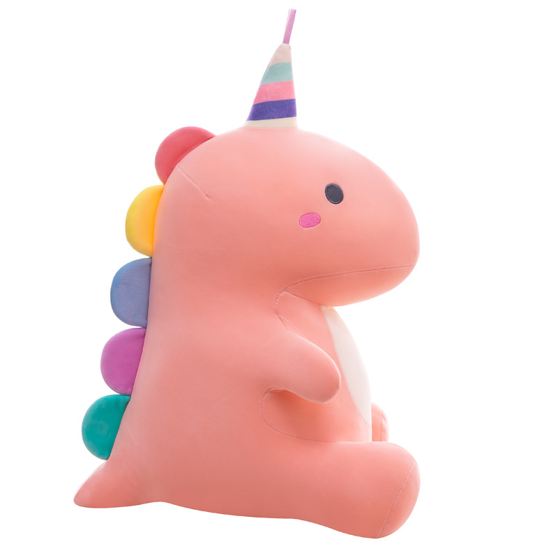 Picture of Cute Candy Color Plump down Cotton Crystal Velvet Soft Vent Dinosaur Plush Doll for Chinese Valentine's Day