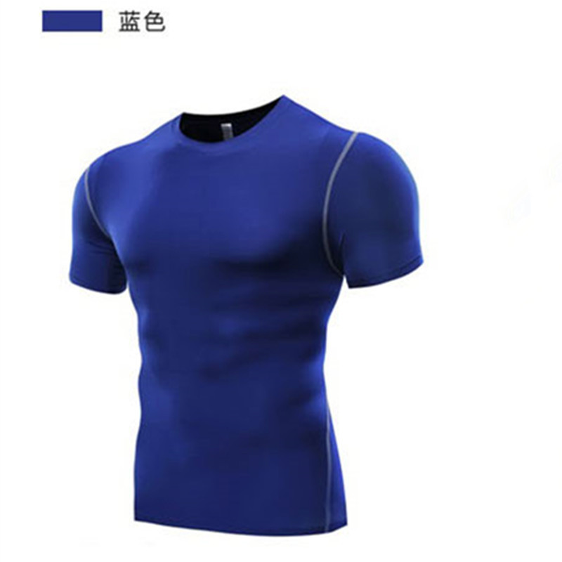 Picture of Sports Short Sleeve Men's Quick-Dry T-Shirt Stretch Tight PRO Football Basketball Training Base Clothes Running Fitness Top