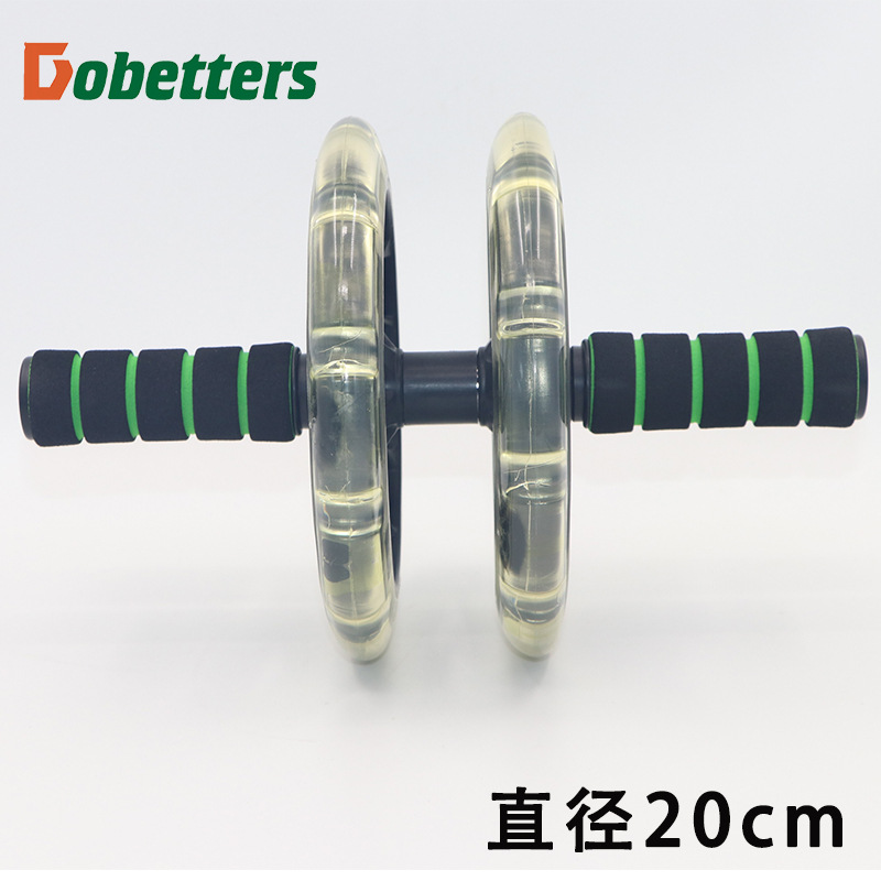 Picture of 200mm transparent abdominal wheel function Home belly contracting wheel mute double wheel abdominal trainer fitness equipment