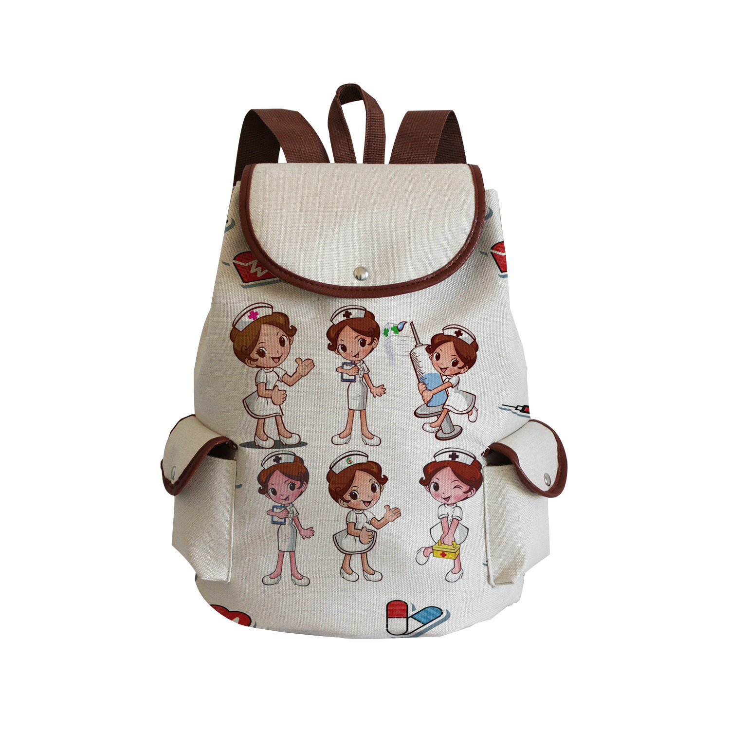Picture of Cross-border Nurse Printed Backpack Medical Printed Large Capacity Backpack Cartoon Pattern Student Schoolbag Wholesale