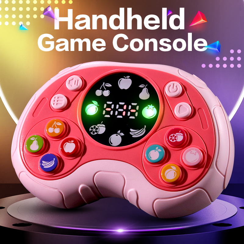 Cross-border children's educational sound and light music speed push press music fruit finger through competitive game machine decompression toy