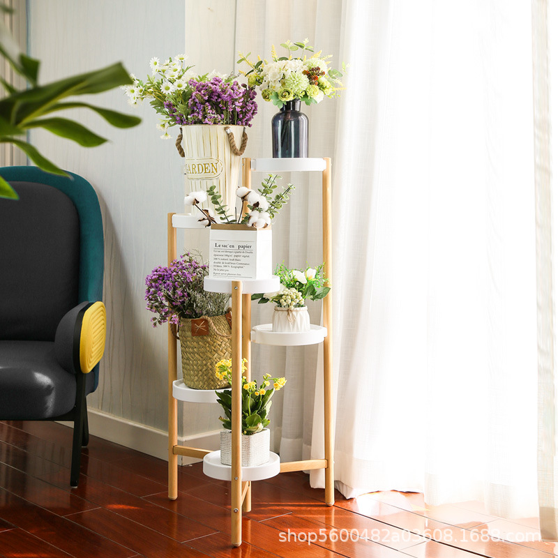 Picture of Amazon balcony flower rack indoor living room fleshy iron potted rack floor-to-floor multi-layer plant rack manufacturers wholesale