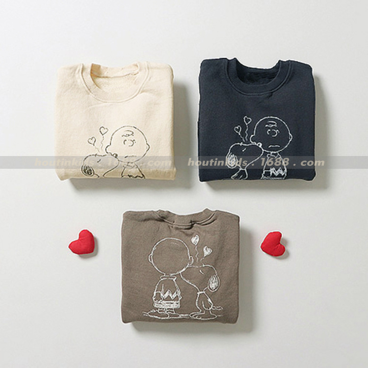 Picture of Children's Autumn and Winter Korean Style Kidsren's Clothing New Male and Female Baby Korean Style Cartoon Pure Cotton Terry Sweatshirt Casual Triangle Crawl Suit