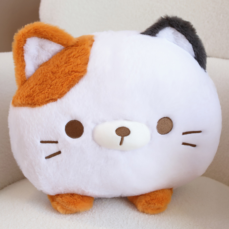 Picture of Bobby Bear Round Cute Soft Cute Three-color Cat Doll Rabbit Fur Pillow Doll Big Grip Doll Cross Border