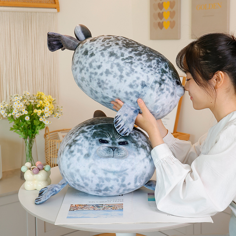 Picture of Cross-border Hot Selling Japan Osaka Seal Pillow Spotted Seal Doll Seal Plush Toy Soft Seal Doll