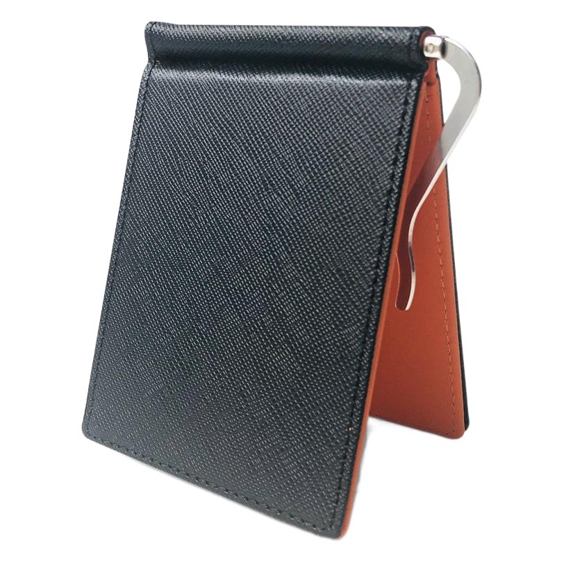 Korean New Men's and Women's Pu Leather Bag Cover Card Holder Creative Money Clip Metal Clip Card Holder Wallet High-End