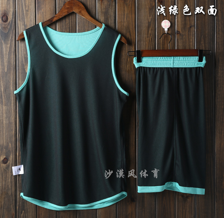 Picture of Single-layer double-sided basketball uniform suit men's and women's fixed printing breathable children's basketball uniform competition training team uniform printing number