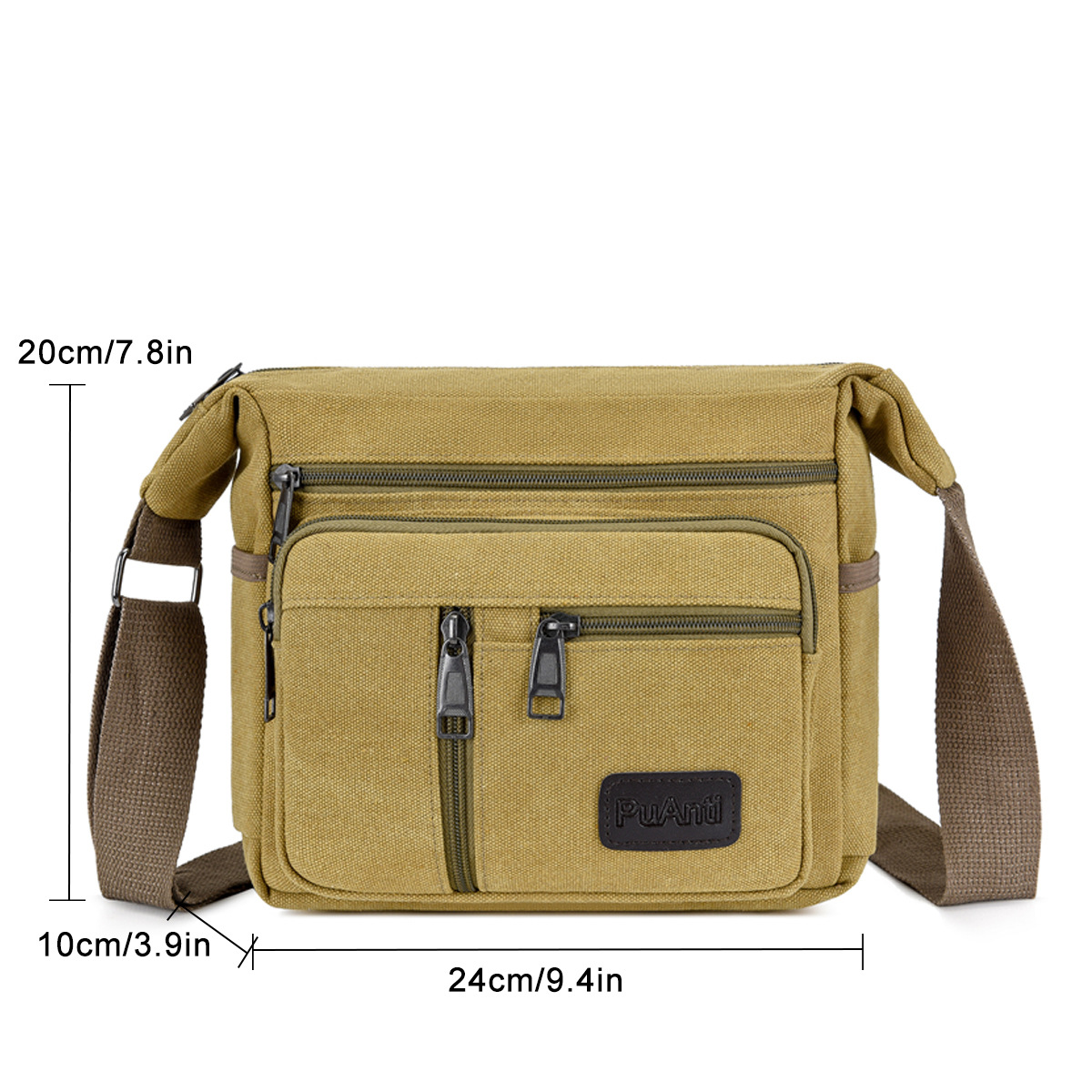 Picture of Canvas Bag Men's Shoulder Bag Casual Canvas Straddle Bag Student Satchel Multi-Layer Bag Factory Direct Printable