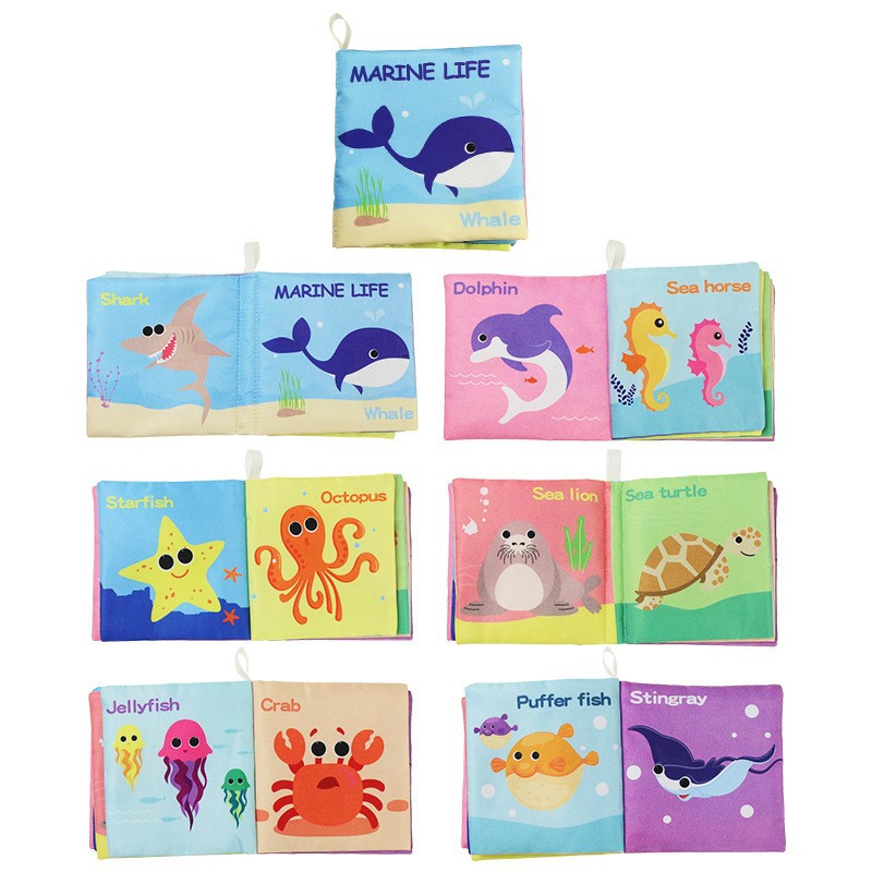 Picture of 34 cross-border newborn early education Enlightenment baby baby cloth book ringing paper BB whistle tear not to rot three-dimensional cloth book