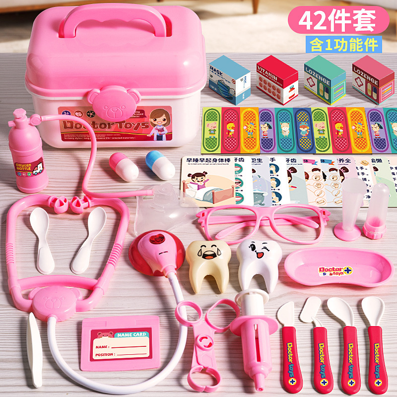 Picture of Cross-border children's doctor toy suit girl simulation nurse stethoscope injection dental play house medical tools