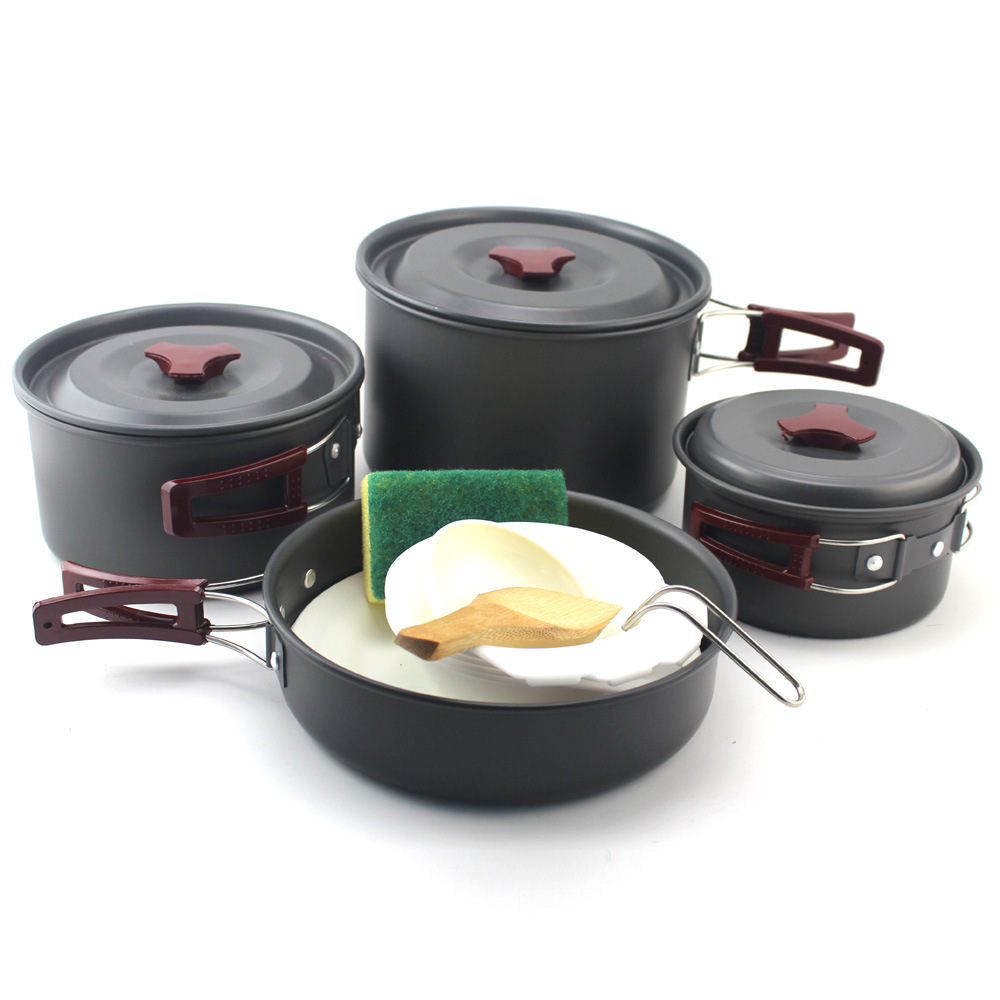 Picture of High quality camping set pot portable combination set pot outdoor set pot barbecue set pot for 2-3 people